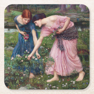 Dam Picking Ro, John William Waterhouse Underlägg Papper Kvadrat