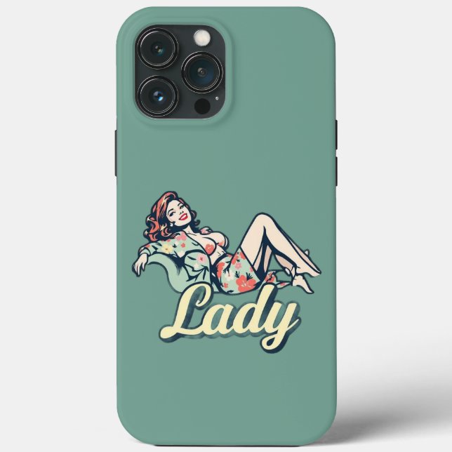 "Dam Pin-Up Art iPhone 13 Pro Max Fodral (Baksida)