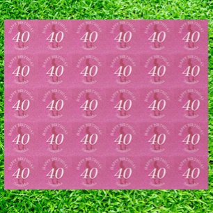 DAM PINK GLITTER STOR FÖDELSEDAG PRESENTPAPPER