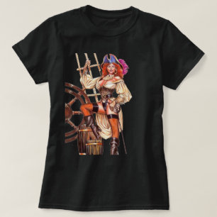 Dam Pirat i kapten Morgan Stance T Shirt