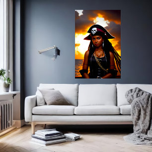 Dam Pirat i Västindien AI Art Poster