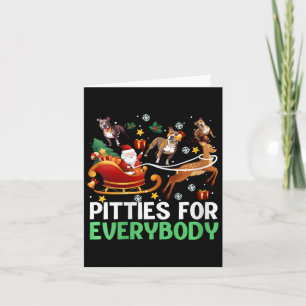 Dam-Pitties För Alla Jul Pitbull Hund Kort