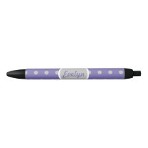 Dam Polka Dot Black Bläck Pen (Lavender & Grått)