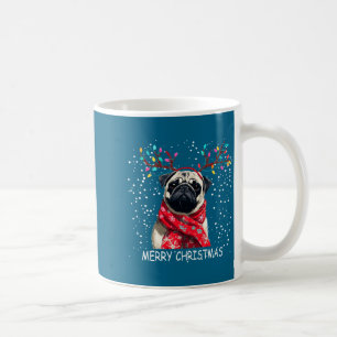 Dam Pug Hund Jul Santa Hatt F Jul Lång Ärm Kaffemugg