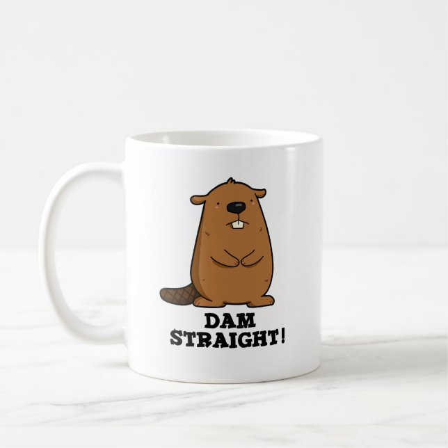 Dam Rak Sassy Beaver Pun Kaffemugg (Vänster)