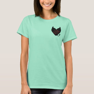 Dam Red Djävulen Football Shirt med Black Heart T Shirt