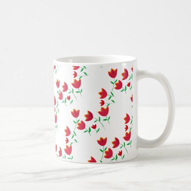 dam Red Tulip Flower Kaffemugg (Höger)
