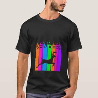 Dam Ren Djur Regnbåge Bubble med Silhuett T Shirt