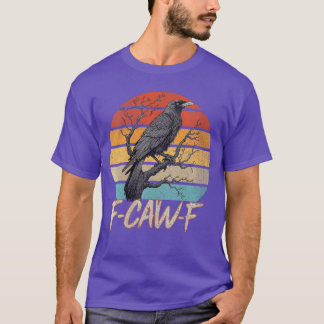 Dam Retro awF Rolig Kråka Fågel Grunge Design VNe T Shirt