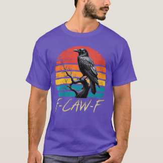 Dam Retro awF Svart Fågel Kråka Rolig Kråka Fågel T Shirt