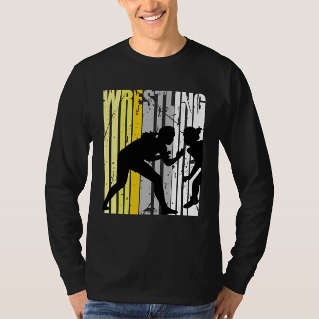 Dam Retro Brottning Retro Tonåring Tonår Barnbarn T Shirt (Framsida)