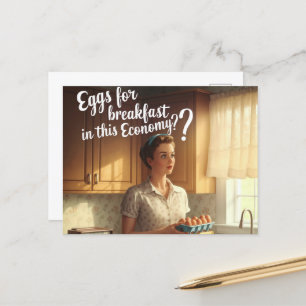 Dam Retro-köksägg för frukost Vykort