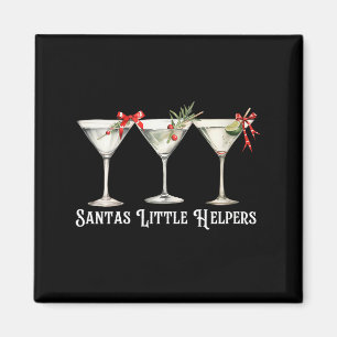 Dam Retro Rolig Julen Tomte Martini M Magnet