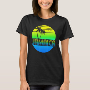 Dam Retro Solnedgång Palmträd Beach Cruise Sommar T Shirt