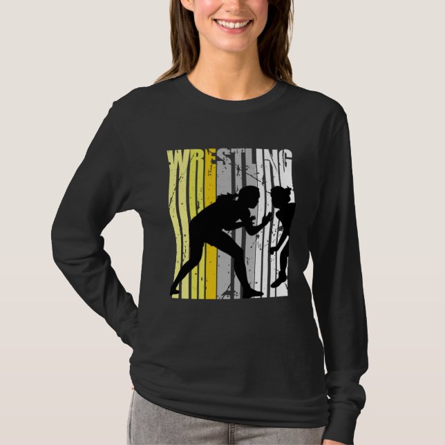 Dam Retro Wrestling Retro Tonåring Tonåring Farmor T Shirt (Framsida)