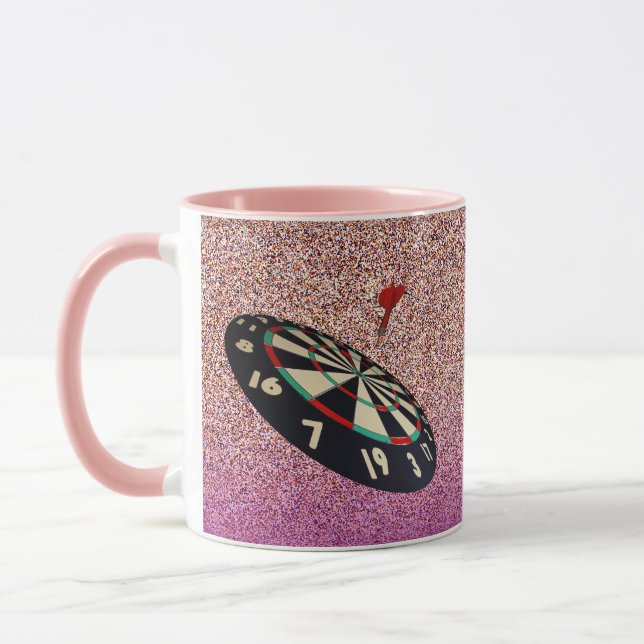 Dam Rosa Darts, kaffe Mugg (Vänster)
