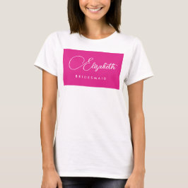 Dam Rosa Henparty Brudtärna Namn T Shirt