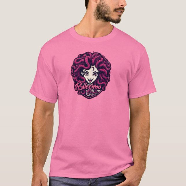 Dam Rosa Medusa T Shirt (Framsida)
