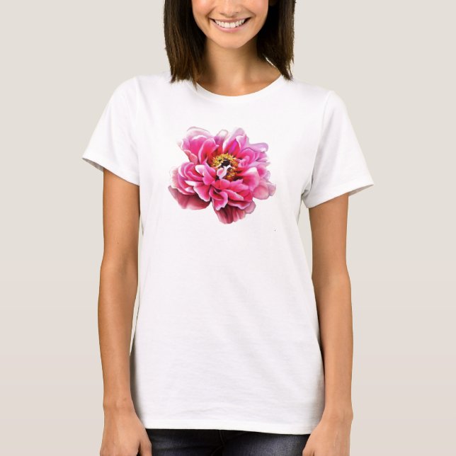 Dam Rosa Peony T Shirt (Framsida)
