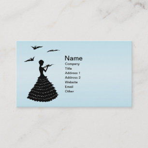 Dam Ruffled Dress Finare Doves in Black Silhouette Visitkort