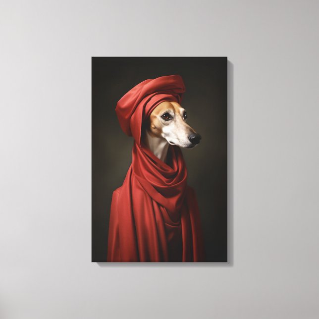 Dam Saluki Hund Canvastryck (Framsida)