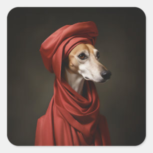Dam Saluki Hund Fyrkantigt Klistermärke