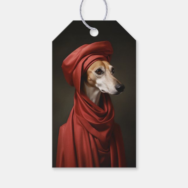 Dam Saluki Hund Presentetikett (Framsidan)