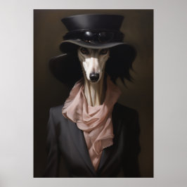Dam Saluki Top hat Poster