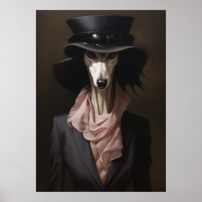 Dam Saluki Top hat Poster (Framsidan)