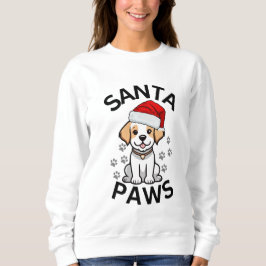Dam - Santa Sweatshirt - Santa Tassar Hund T Shirt