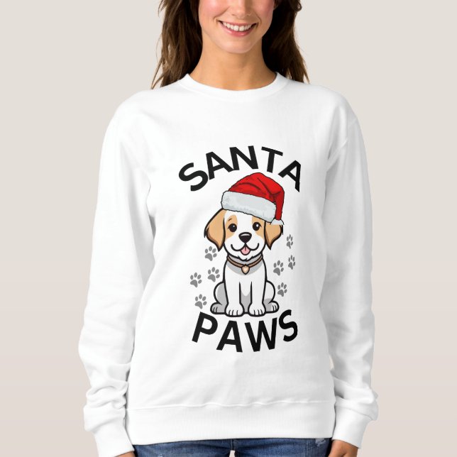 Dam - Santa Sweatshirt - Santa Tassar Hund T Shirt (Framsida)