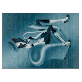 Dam saxofon-jazz-Inspired Glass Chopping Board