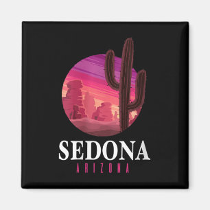 Dam Sedona Arizona Kaktus Solnedgång Öken Sedona Magnet