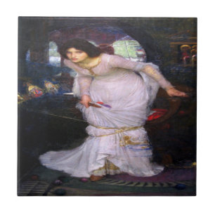 Dam Shalott Lancelot John Waterhouse Waterhouse Kakelplatta