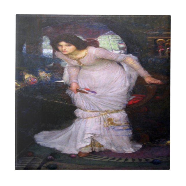 Dam Shalott Lancelot John Waterhouse Waterhouse Kakelplatta (Framsidan)