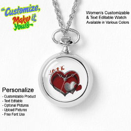 Dam Silver Halsbandsur Magi Hjärtan Armbandsur