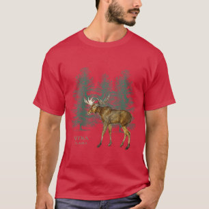 Dam Sitka Alaska Älgälskare Träd VintageLook T Shirt
