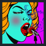 Dam sjungor blues poster<br><div class="desc">Min unika design för Zazzle, min pop Art-design, jag kallar det, dam-Sjungorna Blåarna</div>