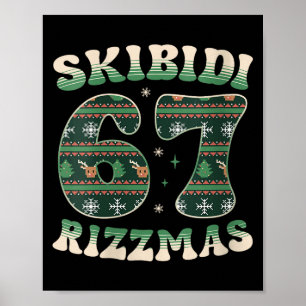 Dam Skibidi Rizzmas 67 Six Seven Meme Fula Jul Trö Poster