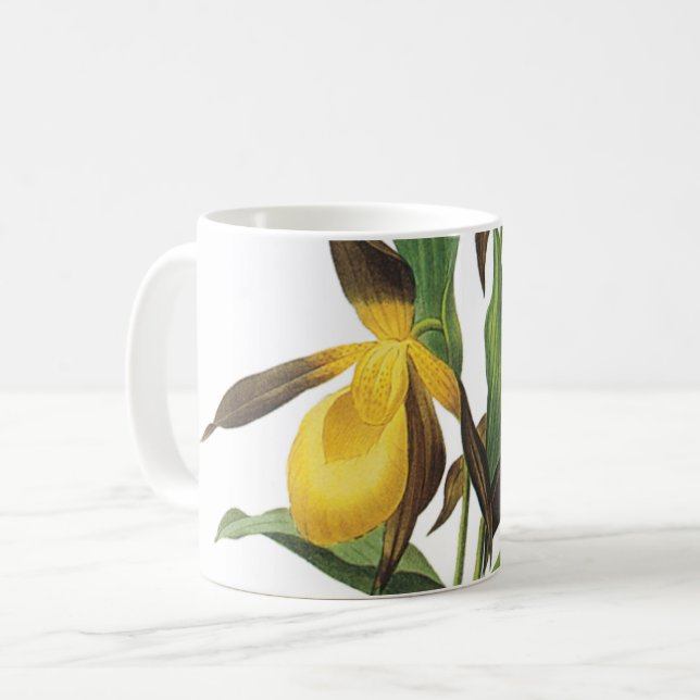 dam skor (Cypripedium sp.) från Redouté Kaffemugg (Framsida vänster)