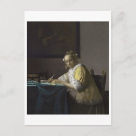 Dam Skriva Brev av Johannes Vermeer Vykort