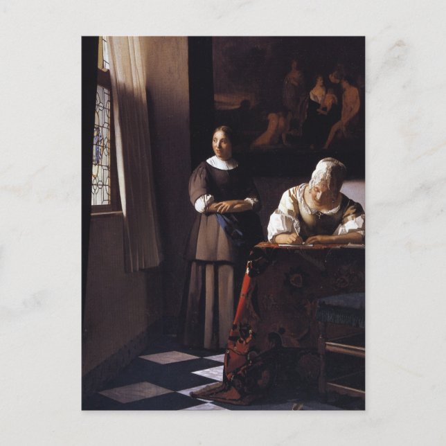 Dam Skriva Brev Vykort (Framsida)