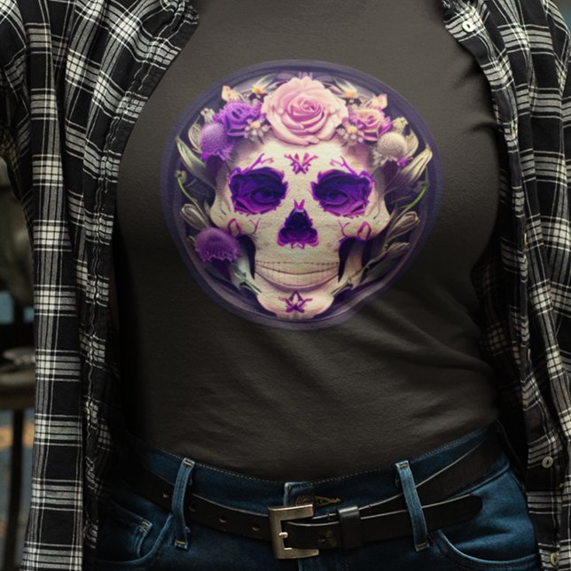 Dam Skull T-Shirt - Candy Skull Day of the dead (Skapare uppladdad)