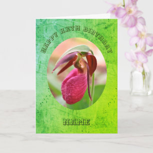 Dam Slipper Orchid Personlig Birthday Kort
