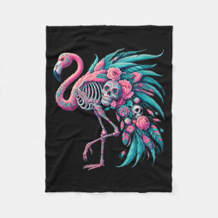 Dam socker skalle mexikansk flamingo dia de los fleecefilt