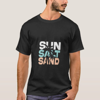 Dam Sol Salt Sand Sommar Retro Färgglad Glad T Shirt
