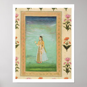 Dam som har en blomma från Small Clive Album Poster