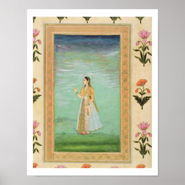 Dam som har en blomma från Small Clive Album Poster (Framsidan)