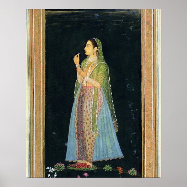 Dam som innehar en blommar från Small Clive Album Poster (Framsidan)