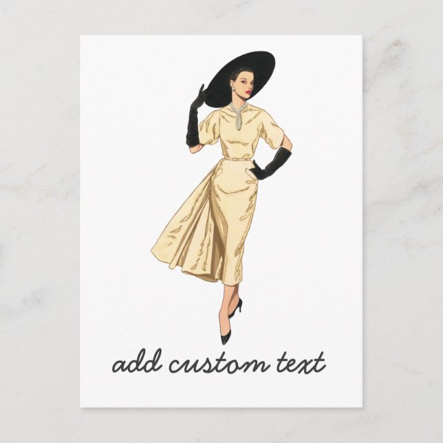 Dam som Lunch Vykort (Framsida)